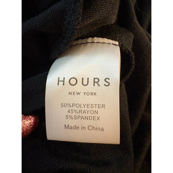 Hours Black Oversized Dress Coverup Pockets V-neck Flowy Whimsy Goth Comfort - Picture 4 of 7